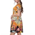 thumbnail image 2 of Easygdp Halloween Flamingos para Vestido Transpirable de Mujer, Vestido Suelto de Manga Corta con Pliegues y Bolsillos para el Verano, 2 of 6