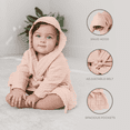 thumbnail image 3 of Comfy Cubs Muslin Bath Robe for Kids, (Blush) 6-12 Months - 100% Cotton, 4-Layer Absorbent Fabric, 3 of 5