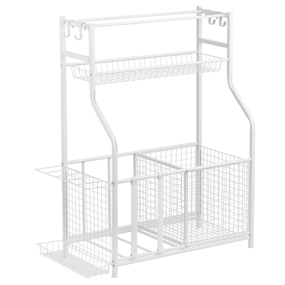 mDesign Metal Heavy Duty Garage Storage System Rack with Top Shelf