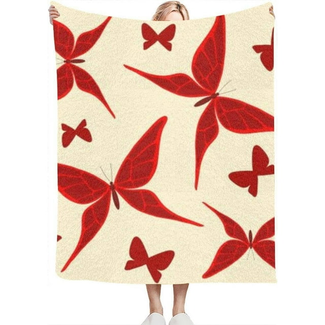 Butterfly Throw Blanket for Couch Bed Soft Cute Fleece Fuzzy Spring Summer Throw Blankets Cozy Living Room Throw Blanket for Chair