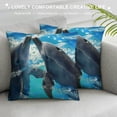 thumbnail image 3 of PHYHOO Throw Pillow Covers Cute Playing on Blue Water Design Square Pillowcase for Home Decor Sofa Car Bedroom Pillow case, 3 of 5
