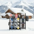 thumbnail image 6 of Advwin Ski & Snowboard Storage Rack with Adjustable Shelves & Hooks, Winter Sports Organizer for Boots, Poles, Helmets & Goggles, Heavy-Duty Freestanding Ski Rack for Home & Garage, 6 of 12