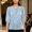 Light Blue, variant on Womens Linen Shirt Loose Fit Women Blouses 3/4 Sleeve V Neck Going out Tops for Coffee and Brunch Time M-3XL