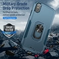 thumbnail image 3 of Phone Case Compatible with iPhone XS Max, Cover with Magnetic Ring Holder Stand Hybrid Rugged Shockproof Drop Proof Heavy Duty Cell Accessories for iPhone XS Max Women Men, Blue/Blue, 3 of 8