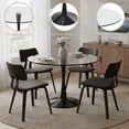thumbnail image 2 of LeisureMod Round Dining Table Modern 31" Glass Tabletop with Black Steel Pedestal Base for Kitchen and Living Room Bristol Series, 2 of 6
