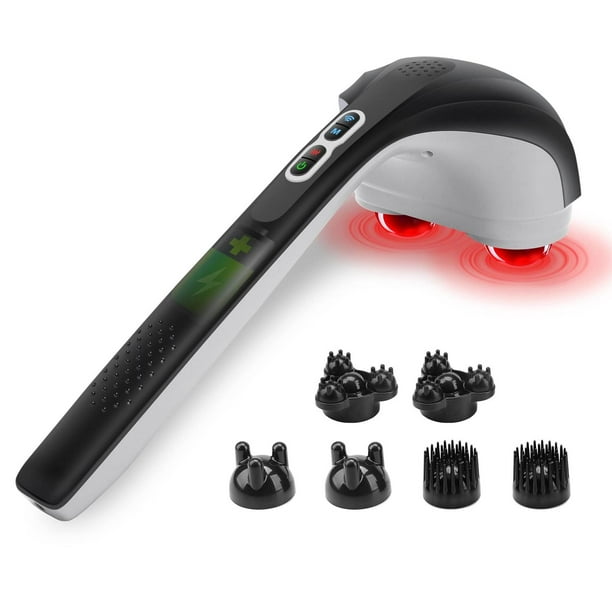 Masajeador de Espalda Snailax Inalámbrico con Calor Recargable y Cabezal Giratorio Dual