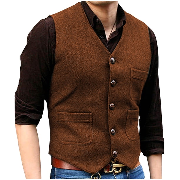 pstuiky Hombres Tanque, Top casual de moda con múltiples bolsillos y cuello en V sin mangas de color sólido para hombre Chaleco para hombre xs
