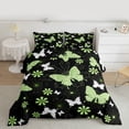 thumbnail image 2 of Feelyou Bohemian Butterfly Kids Bedding Comforter Set, Rustic Flower Floral Twin Comforter Sets, Dreamy Animal Green Reversible Bedding Set, Breathable Home Decor, 2-Piece, 2 of 8