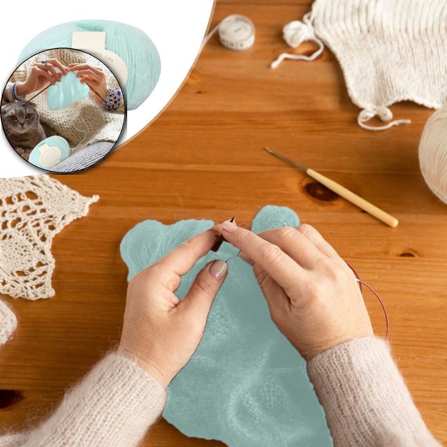 Dvruxg Hand-Crocheted Wool Yarn – Soft Wool for Knitting & Crocheting Scarves, Hats, Sweaters, and Clothes