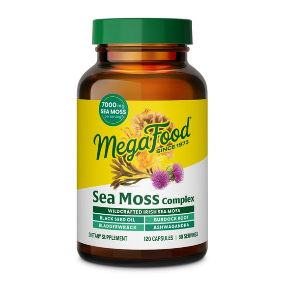 MegaFood Sea Moss Complex, Gut & Immune Support Supplement, 120 Capsules, 60 Servings