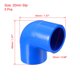 thumbnail image 2 of Adaptadores de acoplamiento en ángulo de 90 grados de 20 mm de Unique Bargains, color azul, 5 piezas, 2 of 4
