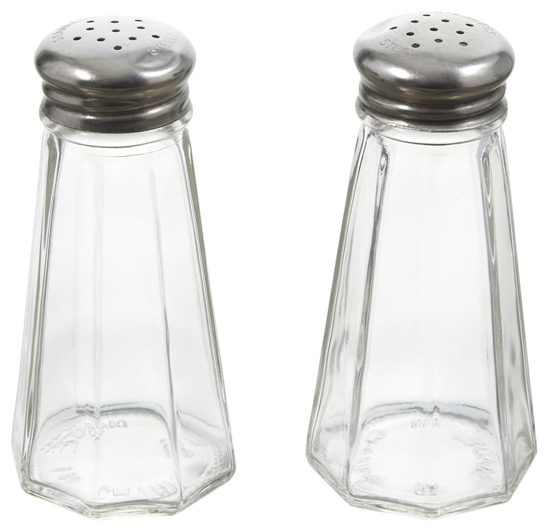 Classic Salt and Pepper Shaker Set Clear Glass 