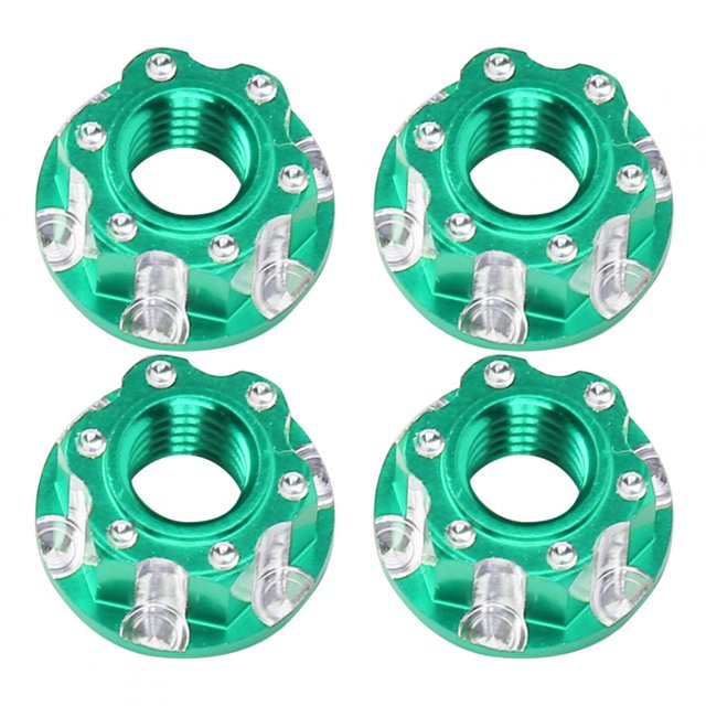4 Uds M4 tuercas hexagonales talladas aleación de aluminio aptas para HSP Sakura D3 D4 1/10 RC CarGreen