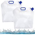 thumbnail image 1 of Paquete De 2 Bolsas De Agua De Plástico, Recipiente Plegable Para Agua Potable, Bolsas De Agua Plegables, Contenedor De Agua Potable, Bolsa De Agua De Pe Con Grifo, 10 Litros, Para Ou, 1 of 5