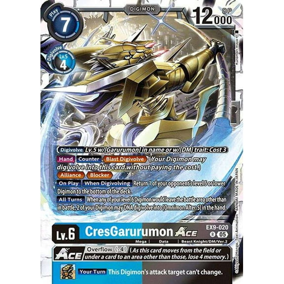 Digimon Versus Monsters Rare CresGarurumon ACE EX9-020