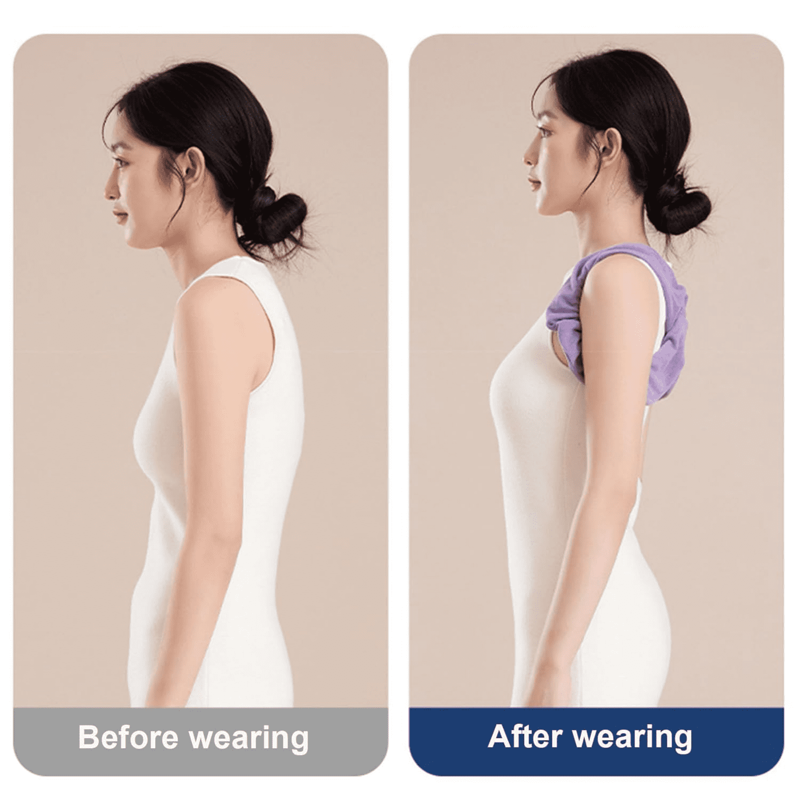 Posture Corrector Belt for Rounded Shoulders, Black, Standard Size M, 1 Piece - Sleep Position Corrector for The Upper Back and Shoulders Equipped with Soft Support Suitable for Bo Makeup Organizers