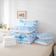 thumbnail image 6 of jejeloiu Kawaii Patchwork 7 Pieces Full Size Bedding Sets For Girls,Pastel Print Full Size Bed in a Bag,Blue White,Reversible, 6 of 7