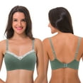 thumbnail image 4 of Curve Muse Women's Nursing Plus Size Wirefree Cotton Bra With Upper Lace-2Pack-CREAM/ORG,SAGE-44D, 4 of 7