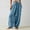 Blue, variant on VIWORLD Women's Solid Wide Leg Pants with Elastic Drawstring Waist, Adjustable Hem, Slant Pockets For Spring/Fall