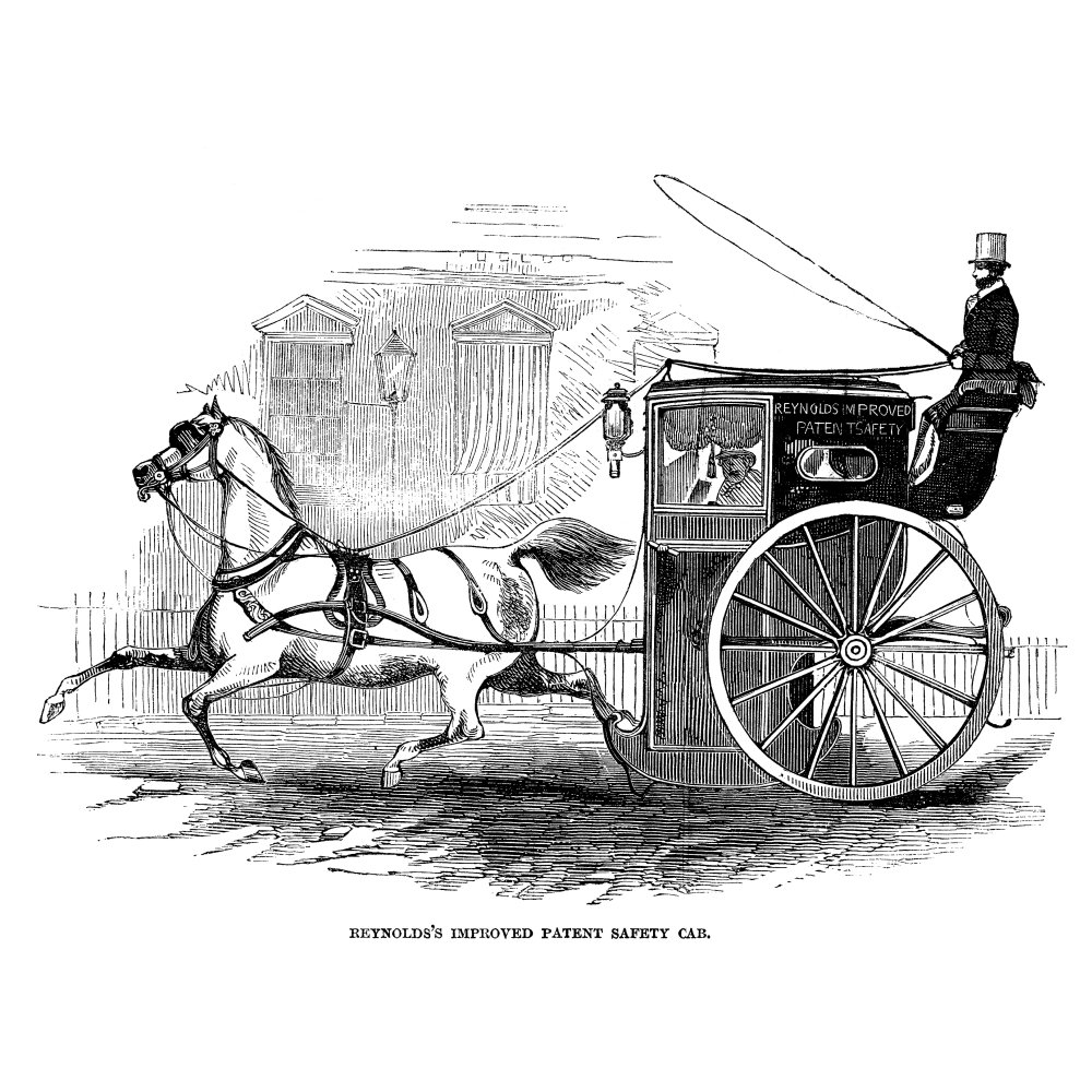 Hansom Cab 1846 Nreynolds Improved Patent Safety Cab A TwoWheeled One