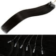 thumbnail image 4 of SEGO Micro Loop Thick Real Remy Human Hair Extensions Invisible Band Micro Ring Beads Hair 100 Strands Black Hair Extensions, 4 of 6