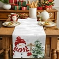 thumbnail image 2 of Cute Snowman Christmas Tree on Gray Table Runner 18x72in Non-Slip Cotton Linen Table Runners, Berry Green Xmas Tree Dresser Scarves TableRunner for Dinner Kitchen Dining Wedding Party, 2 of 9