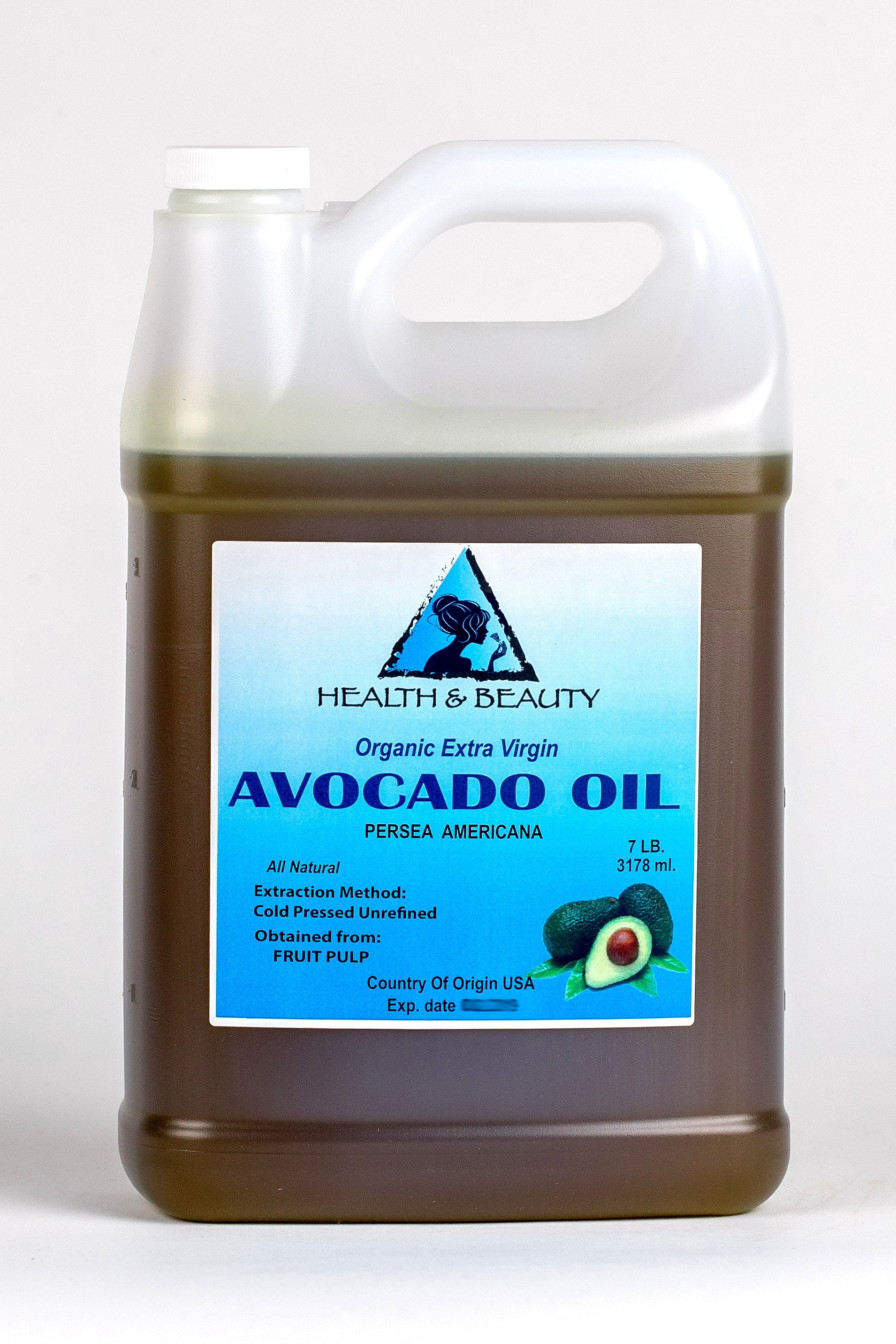 Avocado Oil Extra Virgin Organic Unrefined Cold Pressed Raw Natural Pure 7 Lb