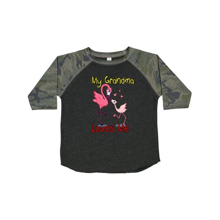 

Inktastic My Grandma Loves Me Flamingo Gift Toddler Boy or Toddler Girl T-Shirt