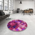 thumbnail image 4 of Ahgly Company Machine Washable Indoor Round Transitional Medium Violet Red Pink Area Rugs, 8' Round, 4 of 7