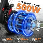 Electric Scooter Adults with Smart APP Control, 500W Motor, 8.5in Tires, E Scooter with Suspension for Commuting, UL2272