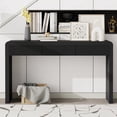 thumbnail image 2 of Tcbosik Entryway Console Table with Storage, 55.1" Modern Sofa Table with 3 Drawers, Narrow Foyer Table for Entryway, Hallway, Living Room, Black, 2 of 10