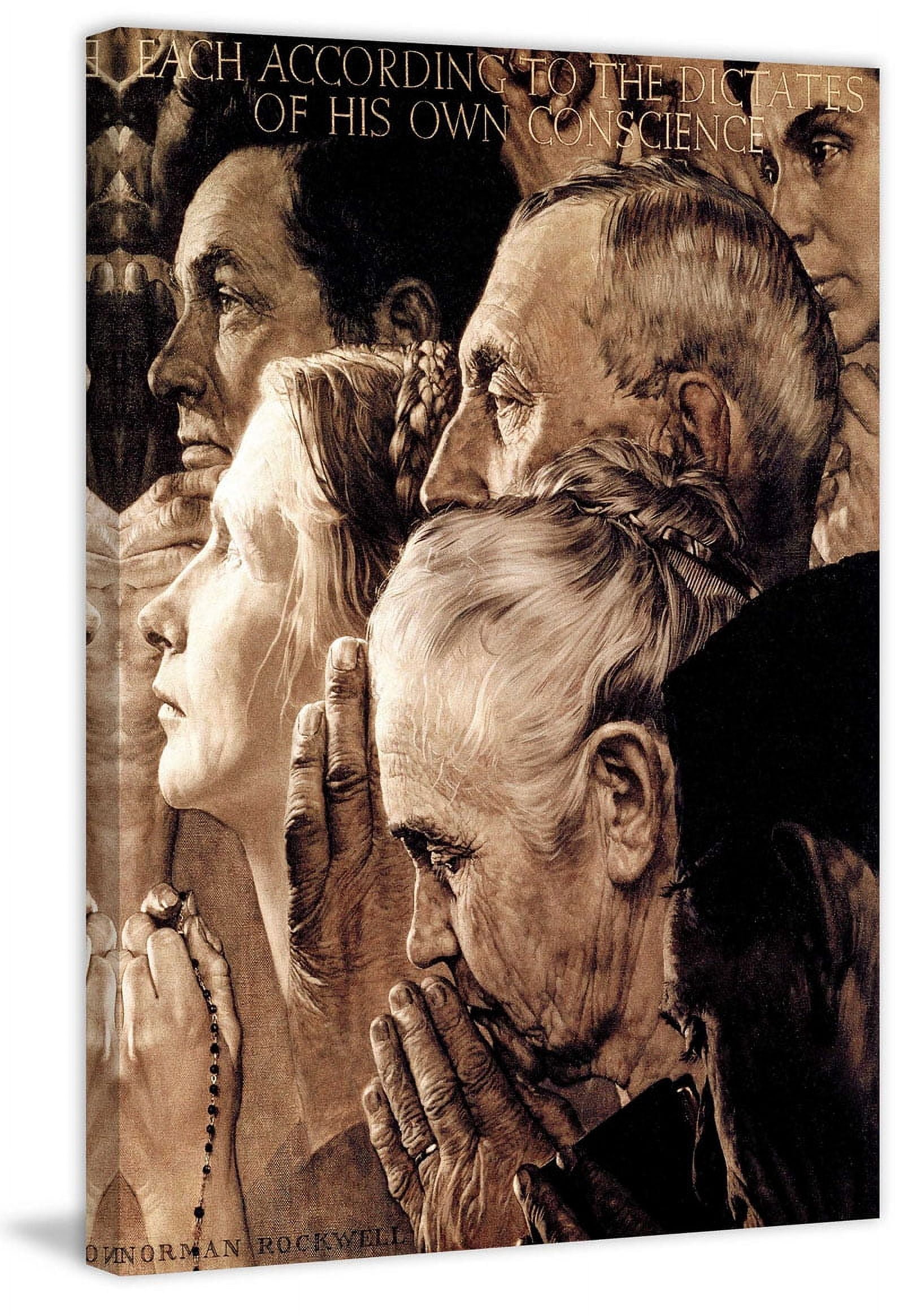 Marmont Hill "Freedom of Worship" by Norman Rockwell Painting Print on Canvas