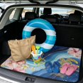 thumbnail image 2 of Binienty Golden Turtle Ocean Print Universal Auto Trunk Cargo Liner, Anti-Slip Easy Clean Rear Trunk Protective Mat, Stylish Vehicle, 29" x 39" Fit for Most Sedan SUV Wagon, 2 of 6