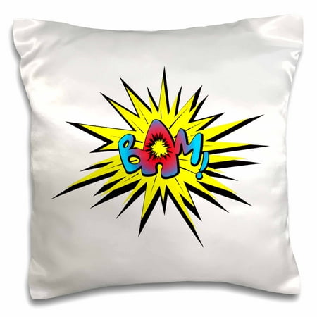 3dRose Super hero fight expression bam fist fistfight superhero explosion shot, Pillow Case, 16 by