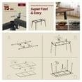 thumbnail image 6 of LEDREM Farmhouse Dining Table for 6 - Heat/Scratch Resistant, Quick 15-Min Assembly, Steel Legs, 55"L, Walnut and Black, 6 of 6