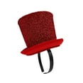 thumbnail image 3 of Nicky Bigs Novelties Adult Mini Glitter Mesh Top Hat Headband - Tiny Ringmaster Gatsby Chorus Dancer Tall Hat - Leprechaun Topper Halloween St Patricks Costume Accessory, Red, One Size, 3 of 4