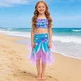 thumbnail image 4 of Glisme Bathing Suits For Girls Glitter Mesh 3 Piece Bikini Set Beachwear With Flowy Skirt Summer Beachwear For Kids Size 4-5 Years, 4 of 9