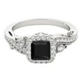 thumbnail image 3 of Black Diamond Princess Cut 10K 1.50 Carats Engagement Ring In Solid White Gold, 3 of 4