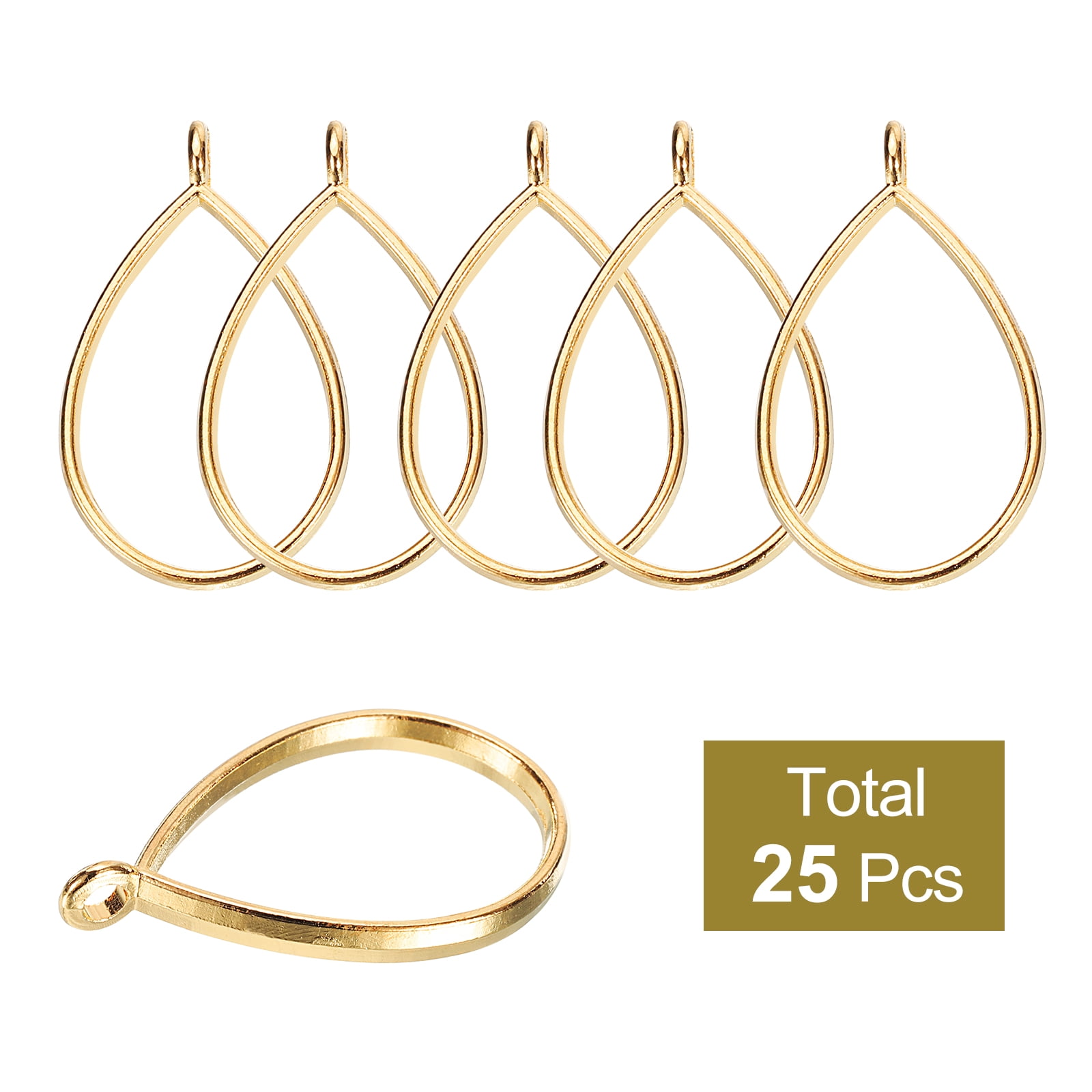 Unique Bargains Alloy Open Bezel Pendants for Jewelry Making Earrings Bracelet DIY Gold