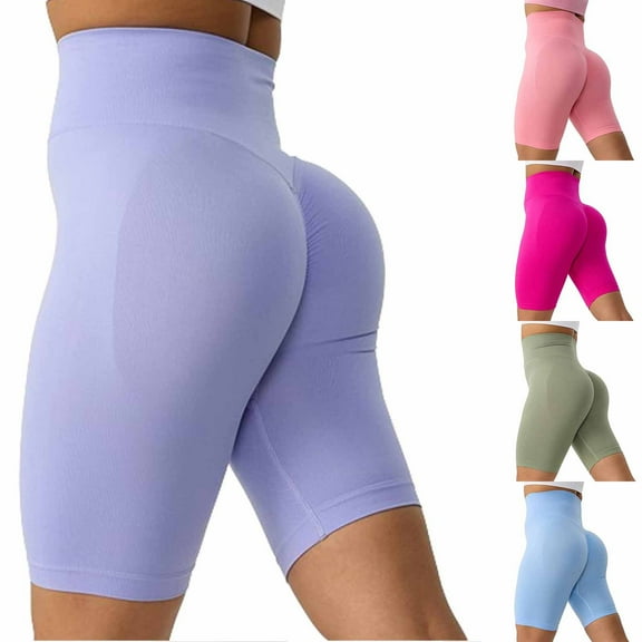 Ussuma Tax Free Weekend Athletic Pants for Women Solid Color Taper High Waist Seamless Butt Lifting Tummy Control Fashionable Pants Fitness Yoga Butt Lifting Stylish Summer Pants Green L