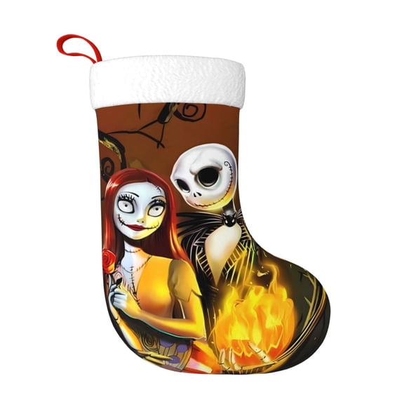 Sigee The Nightmare Before Christmas G for Christmas Stocking Stocking for Kids, Holiday and Family Stocking for Fireplace or Party Decoration