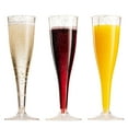 thumbnail image 3 of 100 Pack Gold Glitter Plastic Champagne Flutes 5 Oz Clear Plastic Toasting Glasses Disposable Wedding Party Cocktail Cups, 3 of 9