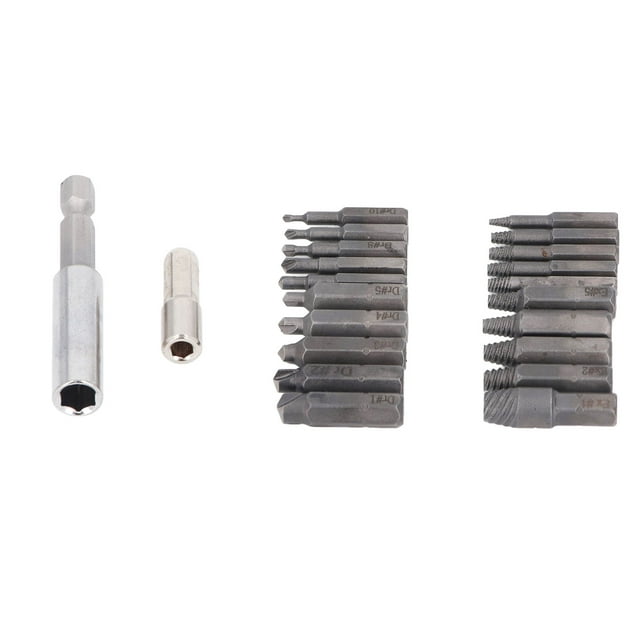 Kit Extracteur à Vis Rayé, Multi-Usage 10 Tailles Différentes Matériel Robuste Haute Dureté Ensemble Extracteur 22 Pcs Facile à Utiliser pour la Maison