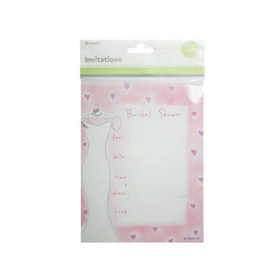 Kole Imports GB208-36 Dress Bridal Shower Invitation Set, 8 Count - Pack of 36
