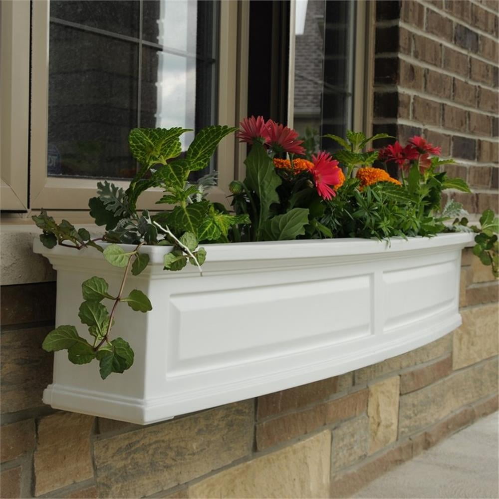 Pemberley Row Plastic White Window Box Weatherproof 60"