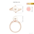 thumbnail image 5 of Angara Solitaire Freshwater Cultured Pearl Bypass Split Shank Ring in 14K Rose Gold for Women | June Birthstone Jewelry for Her, 5 of 8