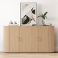 thumbnail image 2 of Modern Fluted Buffet Sideboard Cabinet with Adjustable Shelves, Large Storage & Rounded Edge Design, 2 of 6