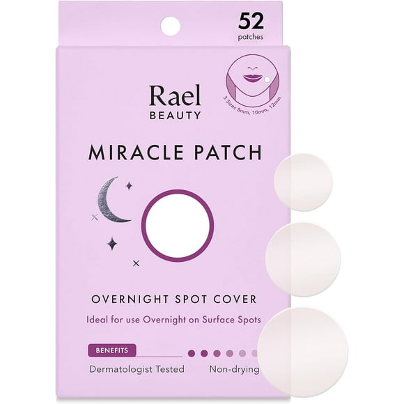 Miracle Overnight Spot Cover - Thicker & Extra Adhesion, Hydrocolloid Patches, Stickers for Face, Absorbing Cover, 3 Sizes (52 Count)