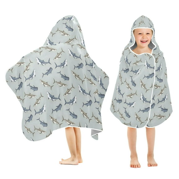 joogoo Sharks Vintage Kids Hooded Beach Towel Baby Bath Towel 23.5"x50"