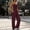 Wine, variant on Women's Ribbed Solid Color Sling Top with High Waist Flare Leg Pants Set Adjustable Drawstring Comfortable Two Piece Outfit for Spring Summer Casual Wear(Wine,2XL)
